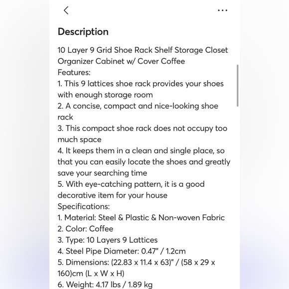 New 10 Layer Shoe Rack Shelf Storage Closet Organizer Coffee Color - Picture 7 of 7